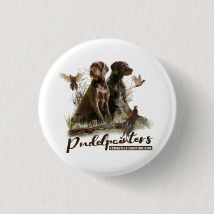 Pudelpointers, Hunting pheasant  1 Inch Round Button