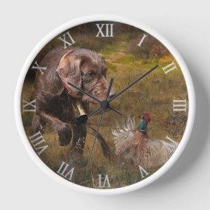 Pudelpointers, Hunting pheasant   Clock