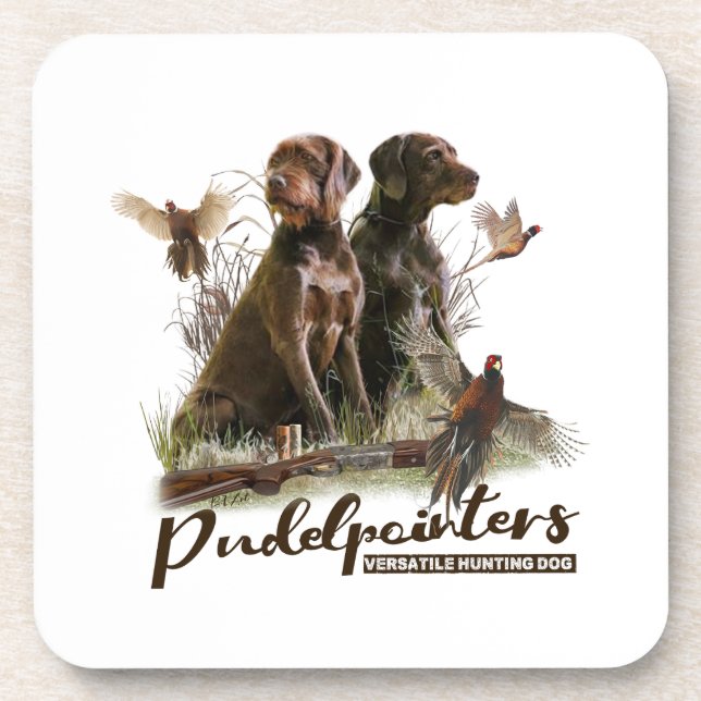 Pudelpointers, Hunting pheasant   Coaster (Front)