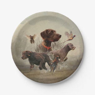 Pudelpointers, Hunting pheasant  Paper Plate