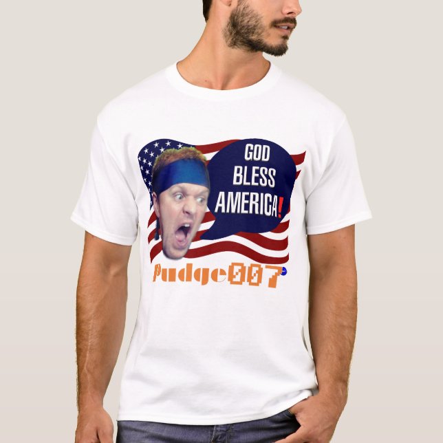 Pudge007 "God Bless America!" T-Shirt (Men) (Front)