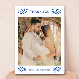 Puebla Mexican Wedding Photo Thank You Card
