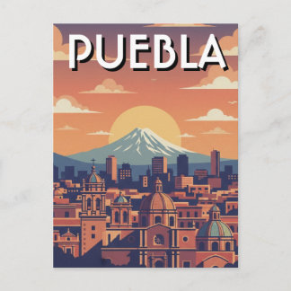 Puebla Mexico Travel Postcard