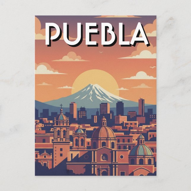 Puebla Mexico Travel Postcard (Front)