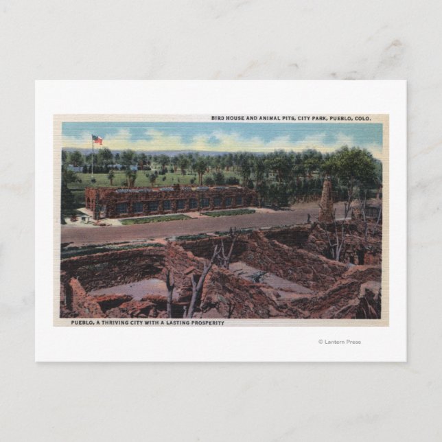 Pueblo, Colorado - Bird House & Animal Postcard (Front)