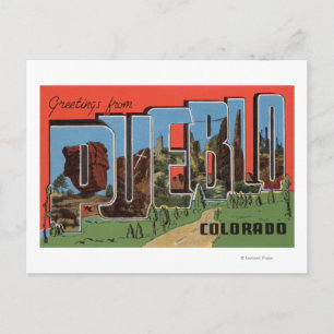 Pueblo, Colorado - Large Letter Scenes Postcard