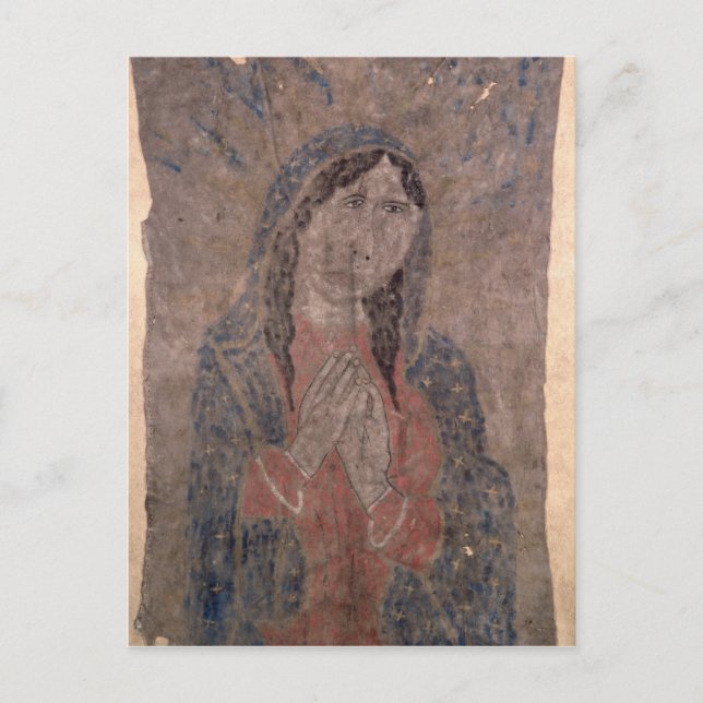 Pueblo Indian hide Painting of a Madonna, 1675 Postcard (Front)