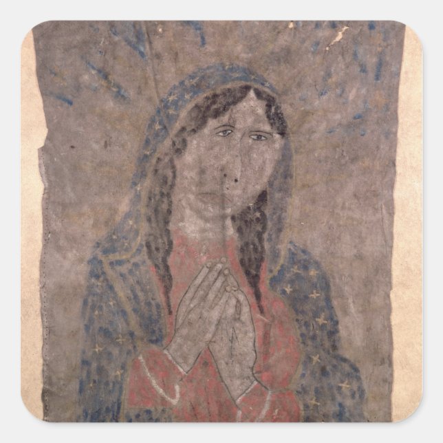 Pueblo Indian hide Painting of a Madonna, 1675 Square Sticker (Front)
