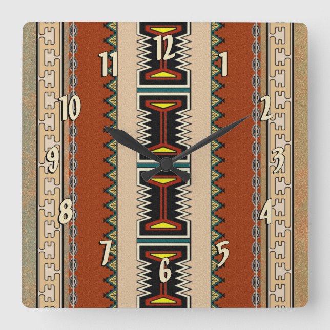 Pueblo Sand Square Wall Clock (Front)