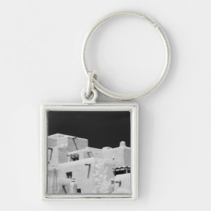 Pueblo style adobe Inn at Loretto, Santa Fe, New Keychain