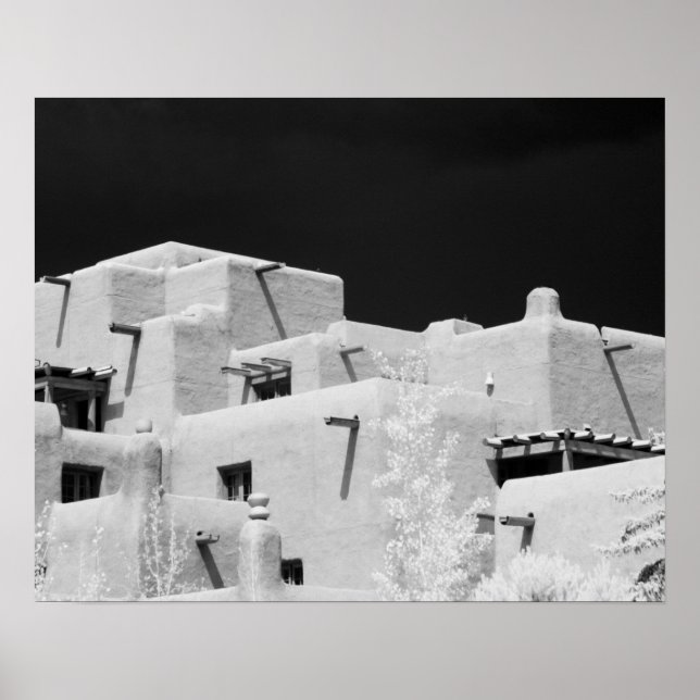 Pueblo style adobe Inn at Loretto, Santa Fe, New Poster (Front)