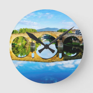 Puente La Reina Round Clock
