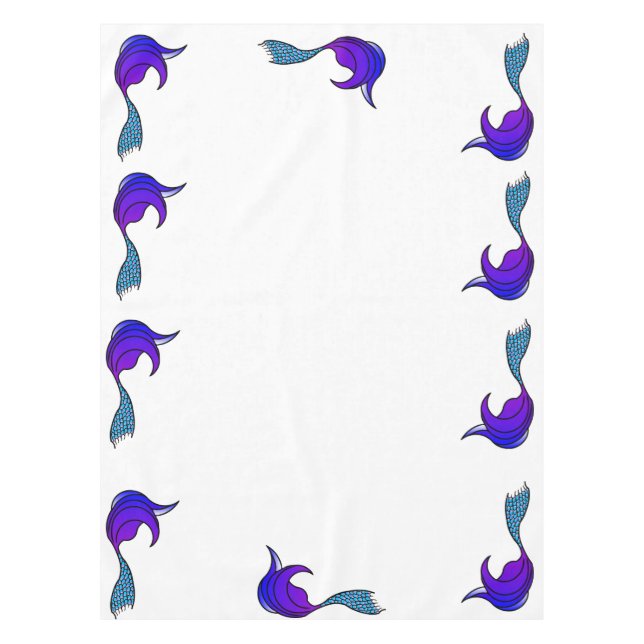 Pueple and Blue Mermaid Tail Tablecloth (Front)