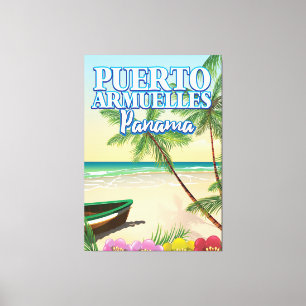 Puerto Armuelles Panama Beach travel poster Canvas Print