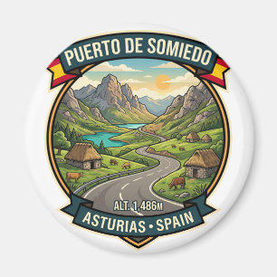 Puerto de Somiedo Picos de Europa Road Magnet
