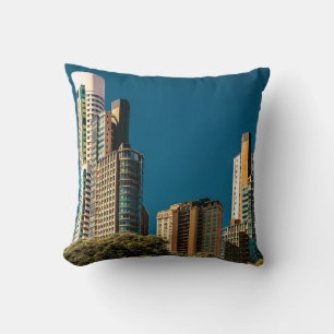 Puerto madero cityscape, buenos aires, argentina throw pillow