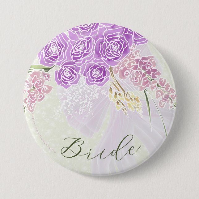 Puerto Madero sheer bow on Sage  Brides Button (Front)