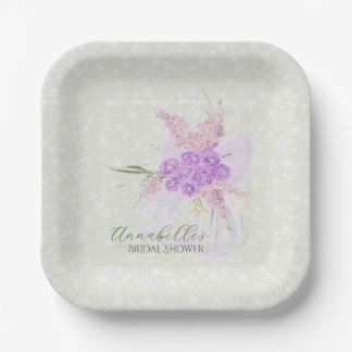 Puerto Madero Sheer Lilac Bow  Paper Plate