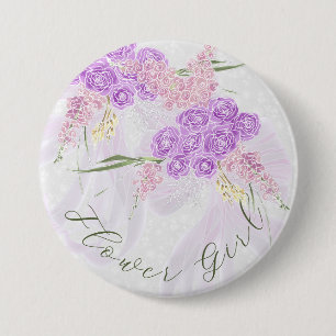 Puerto Madero sheer lilac bows- Bridesmaid 3 Inch Round Button