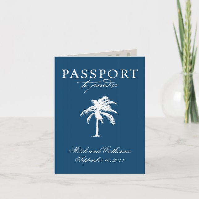 Puerto Peñasc Mexico Passport Weddding Invitation (Front)
