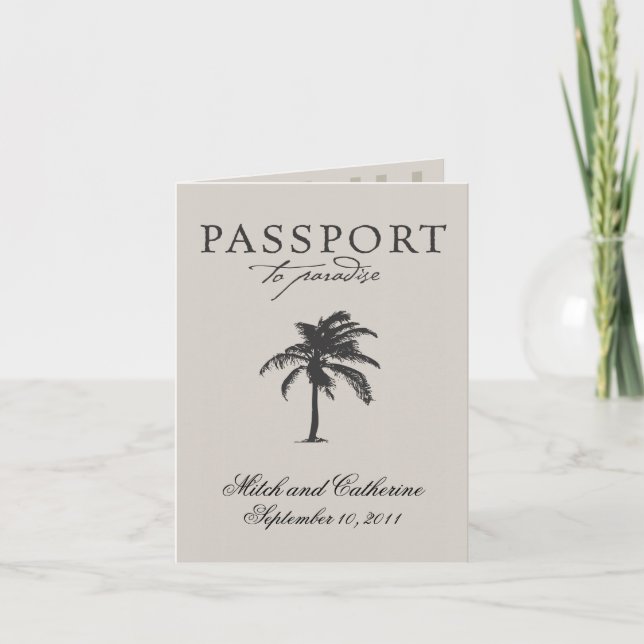 Puerto Peñasc Mexico Passport Weddding Invitation (Front)
