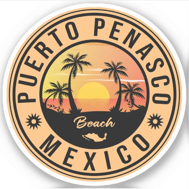 Puerto Peñasco Mexico Beach Retro Sunset 80s (Front)