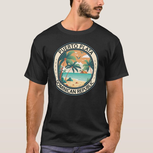 Puerto Plata Dominican Republic Hut Badge T-Shirt (Front)