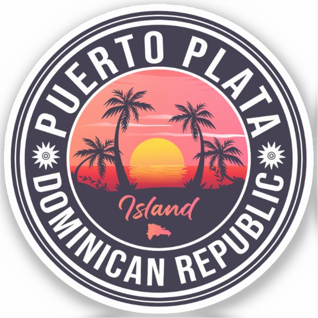 Puerto Plata Dominican Republic Retro Sunset 60s (Front)