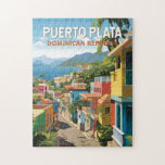 Puerto Plata Dominican Republic Travel Art Vintage Jigsaw Puzzle<br><div class="desc">Puerto Plata retro vector travel design. Puerto Plata,  officially known as San Felipe de Puerto Plata,  is a major coastal city in the Dominican Republic,  and capital of the province of Puerto Plata.</div>
