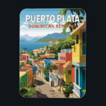Puerto Plata Dominican Republic Travel Art Vintage Magnet<br><div class="desc">Puerto Plata retro vector travel design. Puerto Plata,  officially known as San Felipe de Puerto Plata,  is a major coastal city in the Dominican Republic,  and capital of the province of Puerto Plata.</div>