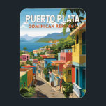 Puerto Plata Dominican Republic Travel Art Vintage Magnet<br><div class="desc">Puerto Plata retro vector travel design. Puerto Plata,  officially known as San Felipe de Puerto Plata,  is a major coastal city in the Dominican Republic,  and capital of the province of Puerto Plata.</div>
