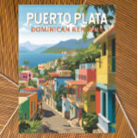 Puerto Plata Dominican Republic Travel Art Vintage Postcard<br><div class="desc">Puerto Plata retro vector travel design. Puerto Plata,  officially known as San Felipe de Puerto Plata,  is a major coastal city in the Dominican Republic,  and capital of the province of Puerto Plata.</div>