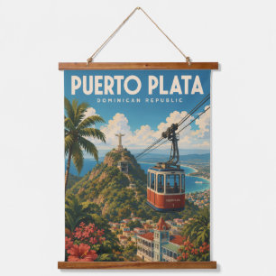 Puerto Plata Dominican Republic Vintage Travel Pos Hanging Tapestry