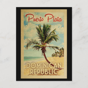 Puerto Plata Postcard Palm Tree Vintage Travel