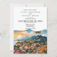 Puerto Plata Wedding Invitation Retro