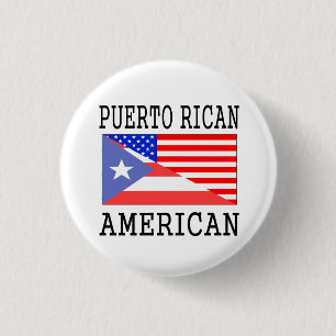 Puerto Rican American Flag 1 Inch Round Button