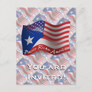 Puerto Rican-American Waving Flag Invitation