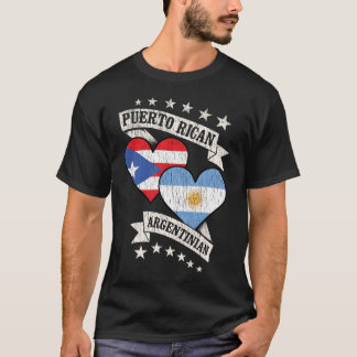 Puerto Rican Argentinian Heart Flags T-Shirt