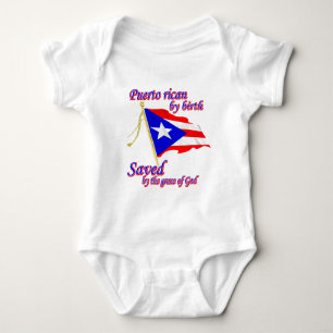 Puerto Rican by birth saved by the grace of God Baby Bodysuit