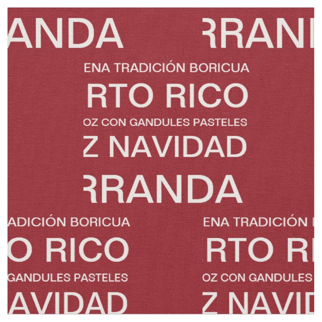 Puerto Rican Christmas Red Fabric (Close Up)