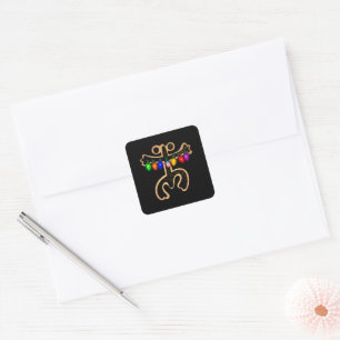 Puerto Rican Coquí Taíno Christmas Festive Holiday Square Sticker