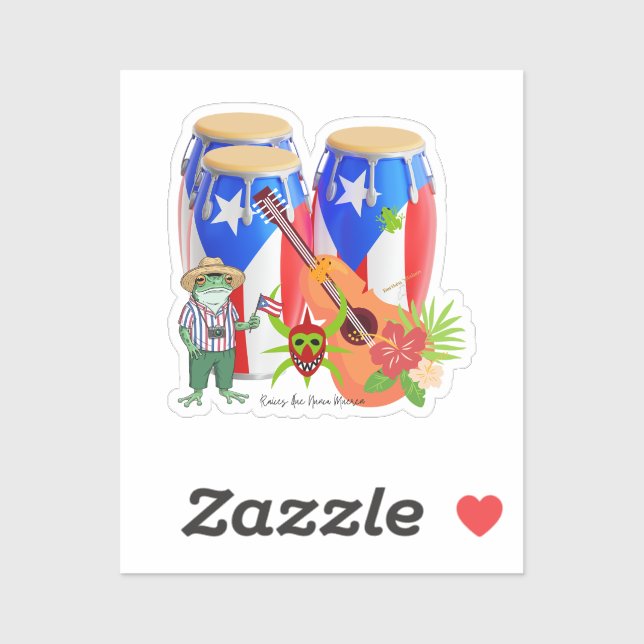 Puerto Rican Cultural - Custom-Cut Vinyl Sticker  (Feuille)