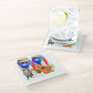 Puerto Rican Cultural Home Decor - Glass Coaster