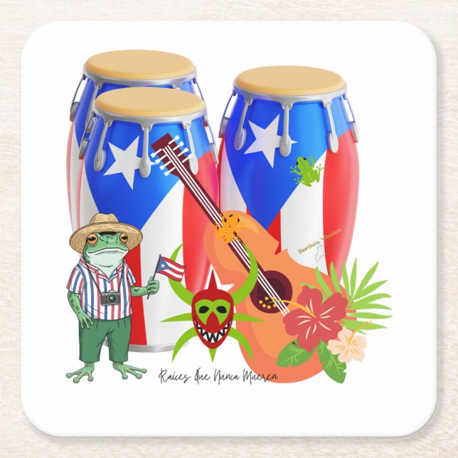 Puerto Rican Cultural Party Decor - Paper Coaster (Front)