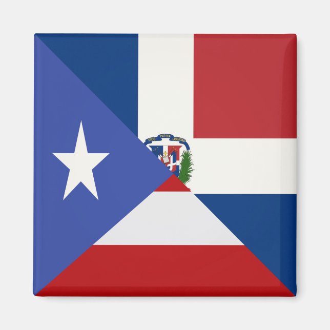 Puerto Rican Dominican Flag | PR DR Republic Magnet (Front)