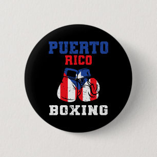 Puerto Rican Flag Boxing Gloves Rico Pride Boxing  2 Inch Round Button