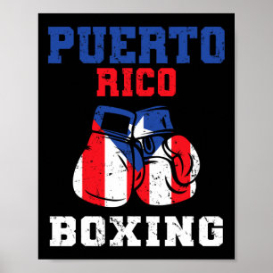 Puerto Rican Flag Boxing Gloves Rico Pride Boxing  Poster