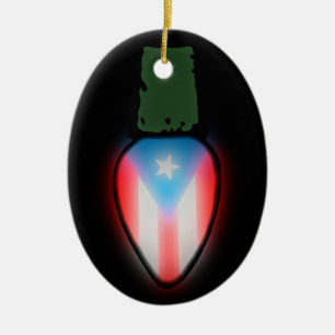 Puerto Rican Flag Christmas Light Ornament