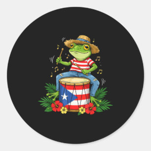 Puerto Rican Flag Coqui Frog Puerto Rico Hispanic  Classic Round Sticker