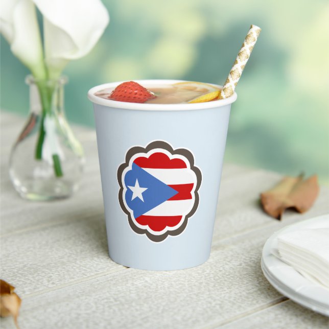Puerto Rican Flag Flower Paper Cup (Insitu)